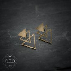 Triangle stud earrings, geometric gold triangle #jewelry #earrings @EtsyMktgTool #trianglespost #triangleearrings #trianglestud Trendy Triangular Gold Jewelry, Trendy Gold Triangle Jewelry, Trendy Triangle-shaped Gold Jewelry, Trendy Triangle Gold Jewelry, Trendy Gold Triangle Earrings, Trendy Gold Geometric Earrings, Gold Triangle Minimalist Earrings, Minimalist Gold Triangle Earrings, Minimalist Geometric Earrings For Party