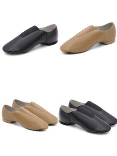 four different types of women's ballet shoes