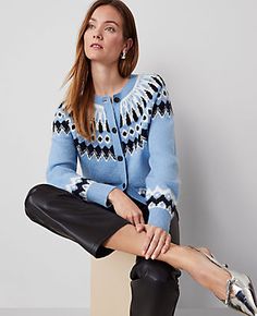 Our Fair Isle cardigan is a modern take on the classic cold weather pattern. Crew neck. Long raglan sleeves. Button front. Ribbed neckline, cuffs and hem.,Imported:Imported,Fit:Softly fitted,Length:21 1/2" long,Fabrication:76% Polyester, 22% Nylon, 2% Spandex,Garment Care:Machine Washable Fair Isle Cardigan by Ann Taylor Size regular - Large Lazuli Blue Women's Crew, Neck, Long, Sleeve, Cardigan, Sweaters, 76%, Polyester, 22%, Nylon, 2%, Spandex, Machine, Washable Fair Isle Cardigan, Petite Sweaters, Cardigan Sweaters, Weather Patterns, Fair Isle Sweater, Ribbed Neckline, Sleeve Cardigan, Long Sleeve Cardigan, Fair Isle