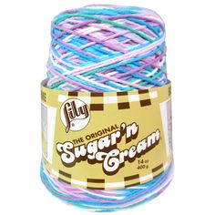 the original sugar cream yarn in blue and purple