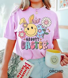 Comfort Colors Groovy Easter T-shirt, Funny Peeps T-shirt, Outfit For Easter Day, Easter Bunnies T-shirt, Family Easter T-shirt Outfit For Easter, T Shirt Outfit, Family Easter, Easter T Shirts, Easter Bunnies, Whatsapp Web, Easter Shirt, Sorority Shirts, Business Shirts