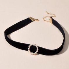 ProductNo SP240801SRFU Black Band Choker Jewelry, Formal Jewelry With Adjustable Black Band, Black Choker With Black Band, Adjustable Black Round Choker, Black Adjustable Round Choker, Black Pearl Necklace, Crystal Clutch, Girls Gift, Pearl Choker