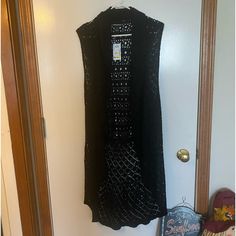 Reposhing This Item I Purchased From @Freedom602000. Loved It, But Ready To Rotate For Something New. Questions? Leave A Comment Below! Casual Black Beach Outerwear, Long Black Sweater, Long Sweater Vest, White Long Sleeve Sweater, Cap Sleeve Sweater, Sparkly Sweater, Beaded Cardigan, Embellished Sweaters, Textured Cardigan