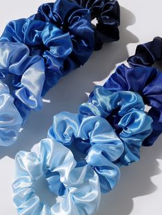 Pin on Products Blue Scrunchie, Blue Hair Accessories, Diy Hair Scrunchies, Diy Hair Accessories Ribbon, Hair Tie Accessories, Scrunchies Diy, Hair Accessories Collection, Silk Hair, Hair Breakage