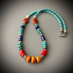 Pearl Necklace Colorful, Multi Gemstone Necklace, Western Necklaces, Beaded Jewelry Necklaces, Colored Gemstones, Southwest Design, Necklace Colorful, Horses Pendant, Southwestern Jewelry