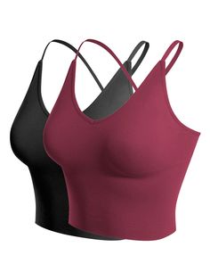 PRICES MAY VARY. FEATURING: Seamless/ Light Weight/ Crisscross Back Adjustable Strap/ Removable Pads/ 4 Way Stretch Compressive Fabric for Great Support and Comfort. CARE FEATURES: Hand Wash Cold With Like Colors (Wash Pads Separately Recommended)/ Hang Dry. SATISFACTION PRIORITY: If you have any problem with your order, rest assured that we will do everything we can do to make it right. MUST-HAVE WORKOUT CROP BRA TANK TOP: Our sports bra offers extra stretchability and softness for all-day comf Yoga Tank Top, Crop Bra, Yoga Tank, Tank Top Bras, Yoga Tank Tops, Sports Bras, Quality Fashion, Women's Casual, Casual Women