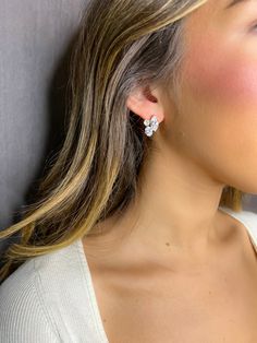 3 Earrings Piercing In A Row, Dove Collection, Wedding Gown Accessories, Wedding Earrings Studs, Bridal Earrings Studs, Wedding Studs, Bride Earrings, Wedding Goals, Diamond Stud Earrings