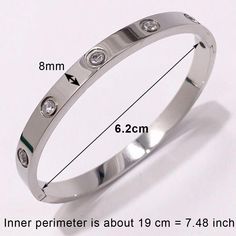 SPECIFICATIONSWrist: 17cm/19cmWidth: 4mm/6mm/8mmStyle: TRENDYSize: 50mm*60mm/53mm*62mmShipping: Free Shipping & Drop ShippingShape\pattern: BallSetting Type: Pave SettingPlating: Silver PlatedOrigin: CN(Origin)Occasion: Anniversary/Engagement/Wedding/Party/Gift/HolidayModel Number: Bracelet & BangleMetals Type: Stainless steelMaterial: CRYSTALGender: WomenFunction: HypoallergenicFine or Fashion: FashionCondition: 100% NewCompatibility: All CompatibleClass: High qualityBrand Name: NoEnName_NullBr Lovers Bracelet, Titanium Bracelet, Crystal Bangle, Stainless Steel Bangles, Bangles Style, Cartier Love Bracelet, Wedding Bracelet, Crystal Bracelets, Stainless Steel Bracelet