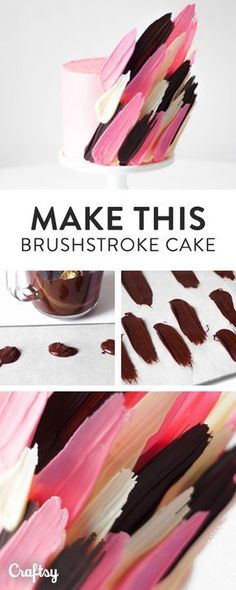 We've been spotting these fun, quirky brushstroke cake designs around for a short while — and how awesome are they!? If you want to learn to recreate the latest cake craze, read on to learn how to make your own brushstroke cake — it's way easier than you may think! Trendy Cake Designs, Brushstroke Cake, Frost Cupcakes, Cake Diy, Cupcakes Decorados, Cupcake Frosting, Chocolate Decorations, Cake Decorating Tutorials