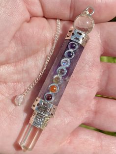 Amethyst Chakra Pendulum - Morganna’s Treasures Holistic Healing Crystals With Natural Stones, Spiritual Mineral Crystal For Gift, Fluorite Natural Stones Crystals For Healing, Spiritual Healing Mineral Crystals, Spiritual Amethyst Crystal For Gift, Spiritual Mineral Crystal For Meditation, Spiritual Healing Natural Stone Crystals, Round Mineral Crystal For Healing, Amethyst Crystals For Meditation