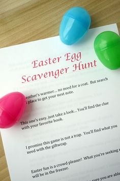 an easter egg scavenger hunt is shown on a piece of paper