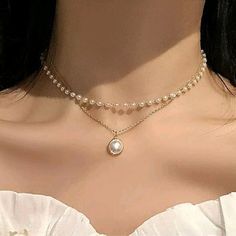 Fashion Jewelry Beautiful Faux Pearl And Gold Necklace. Approximately 8-1/2” Length (See Picture) Nwot Layer Chain Gold, Elegant Wedding Jewelry, Layer Chain, Layered Chains, Pearl Choker Necklace, Necklace Women, Pearl Pendant Necklace, Chain Gold, Pearl Choker