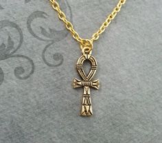 Ankh Necklace VERY SMALL Ankh Jewelry Egyptian Necklace Egyptian Jewelry Gold Necklace Gold Ankh Pen Neckless Gold, Gold Jewellery Wallpaper, Jewelry Wallpaper, Ankh Jewelry, Egyptian Gifts, Egyptian Revival Jewelry, Jewelry Gold Necklace, Ankh Pendant, Jewelry Prom