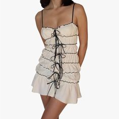 From Amazon Size Small, But Stretchy Never Worn Out Black And Cream Dress, Tube Mini Dress, Mini Dress Lace, Y2k Women, Mini Tube Dress, Club Night, Essential Dress, Sling Dress, Lace Patchwork