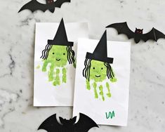 halloween crafts for kids with handprints and bats