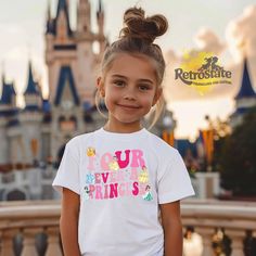 🎉 Make your little girl's special day unforgettable with our stunning "Four Ever a Princess" birthday shirt! This magical design features her favorite princesses and bold, playful text, perfect for a princess-themed birthday celebration. Whether it's her fourth birthday or she just loves princesses, this custom tee will make her feel like royalty! 🎉 With over 7,000 5-star Etsy reviews and as the original kids and baby shop in the UK, open for 10 years, you can trust our small business for qual Princess Birthday Shirt, Magical Design, Magical Princess, Tee Party, Fourth Birthday, Family Shirts Matching, Custom Tee, Princess Birthday, Custom Birthday