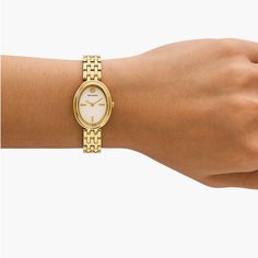 Euc Super Fast Shipping On Trend, Basics, Designer Fashion, Contemporary, Weekend, Neutral Style, Blogger, Workwear Oval Watch, Gold Watches Women, Neutral Style, Style Blogger, Neutral Fashion, Christmas Wishlist, Gold Watch, Accessories Watches, Womens Watches