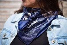 Our classic wild rag/scarf in blue with a cream paisley pattern. A perfect square - measuring 35"x35". Adding that extra touch of a western style to your outfit. 100% soft silk feeling polyester is durable to keep you warm in the cold and fashionable for any occasion. Plus it's machine washable! Additional accessories are available- (Please see our slide options on our site) Leather slides Western concho slides Crystal concho slide Buckle slides Graduation Outfit College, Western Scarf, Outfit Western, Wild Rags, Rodeo Events, Bounty Hunters, Brown Paisley, Wild Rag, Perfect Squares