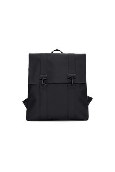 MSN Bag reinterprets the classic school backpack for city-ready wardrobes. Characterized by a minimalistic silhouette and flap with carabiner closure. This bag features an internal laptop pocket, a spacious main compartment and finished off with snap compressions at opening and sides. The laptop pocket fits a 13" laptop with sleeve, making the MSN Bag a perfect computer-ready staple for everyday commutes. MSN Bag is cut from Rains' signature PU fabric, engineered for carrying strength, durabilit Rectangular Commuter Bags With Adjustable Straps, Rectangular Commuting Bags With Adjustable Straps, Classic Flap School Backpack, Classic Rectangular Backpack For Commuting, Classic Standard Backpack For Commuting, Everyday Black Flap Backpack, Classic Commuter Backpack Bags, Classic Commuting Backpack With Adjustable Strap, Classic Backpack With Adjustable Strap For Commuting