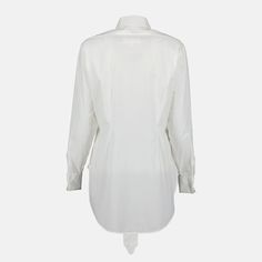 Chemise M en popeline Maison Margiela pour femme. Classic Formal Poplin Blouse, White Poplin Shirt For Work, Elegant Button-up Poplin Shirt, White Shirt With Lapel Collar For Daywear, White Poplin Tops With Button Cuffs, White Long Sleeve Poplin Tops, White Poplin Top With Spread Collar, Formal Button-up Poplin Tops, Formal Poplin Button-up Top