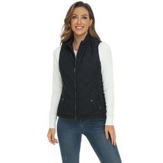 Women's Vests Zip up Quilted Padded Lightweight Vest for Women Art3d is designated to bring affordable happiness to each customer, we have several factories of our own. The vests are made of top quality, high performing materials. They are comfortable and lightweight, more simple more stylish. Color: Multicolor.  Gender: female.  Age Group: adult. Women's Vests, Quilted Gilet, Soft Vest, Padded Gilet, Vest For Women, Lightweight Vest, Woman Wine, Women's Vest, Neckline Designs