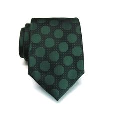 "This tie is made of 100% silk, 3.50\" wide at it's widest point and 58\" long - standard length and width. Hand rolled and sewn by hand." Polka Dot Standard Tie For Business, Polka Dot Standard Tie For Formal Occasions, Formal Polka Dot Standard Tie, Polka Dot Ties For Black Tie Events, Polka Dot Ties For Black Tie Occasions, Mens Tie, Green Tie, Dark Forest Green, Hand Roll