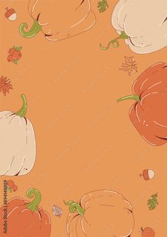 Happy Thanksgiving day background with empty space for your design. Festive frame with autumn leaves, pumpkins, cranberry and acorn. Vertical poster for fall season. Flat vector illustration Vertical Poster, Empty Spaces, Your Design