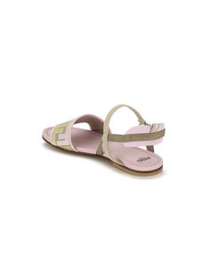 Composition: Leather/fabric Designer Sandals With Leather Trim For Summer, Luxury Sandals With Leather Trim For Summer, Luxury Leather Trim Sandals For Summer, Designer Open Toe Sandals With Leather Trim, Leather Sandals With Leather Trim For Spring, Italy For Kids, Fendi Pink, Fendi Kids, Barbour Steve Mcqueen