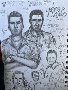 a drawing of two men with their arms crossed