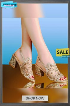 Woman Gold Open Toe Sandal Lace Square High Heel Sandals Elegant T-strap Sandals With Round Toe For Summer, Summer Formal T-strap Sandals With Round Toe, Elegant High Heel Slingback Sandals For Vacation, Gold Ankle Strap Heels For Summer, Spring Evening T-strap Flat Sandals, Elegant Flat Heel Sandals For Beach Season, Gold High Heel Slingback Sandals For Summer, Elegant Heels For Beach Season Vacation, Elegant Heels For Beach Vacation