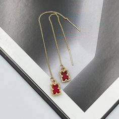 ❤️Deliver gifts on time with our recommended ship-by dates.❤️ - 16 DEC USPS first class mail - 18 DEC USPS Priority mail - 20 DEC USPS Priority mail express These are simple and beautiful geometric crystal earrings. Red crystals are framed in bright gold and dangling from long thread.  Measurements: The total length from the top of the hook to bottom - 3.93 inches (100 mm) approximately. Crystals: 8 mm x 6 mm These earrings would be a PERFECT GIFT for you and your family and friends!  Click here Red Gold Plated Earrings For Party, Minimalist Red Jewelry For Party, Minimalist Red Party Jewelry, Red Crystal Drop Earrings For Gifts, Red Crystal Earrings For Pierced Ears As A Gift, Red Gold Plated Drop Earrings, Red Minimalist Dangle Earrings, Gold Thread Earrings, Gold Statement Jewelry