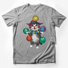 Whimsical Cat Juggling Balls T-Shirt, Colorful Circus Kitten Tee, Unisex Cat Lover Gift, Fun Animal Circus Performer Shirt Male T-Shirt Custom graphic T-Shirt.Customize your color Fun Short Sleeve T-shirt With Cat Print, Funny Short Sleeve T-shirt With Cat Design, Multicolor Playful T-shirt With Funny Print, Playful Cotton T-shirt With Cat Design, Playful Cat Design Crew Neck T-shirt, Playful Short Sleeve T-shirt With Cat Design, Playful Cotton T-shirt With Cat Print, Playful Crew Neck T-shirt With Cat Design, Playful Cotton Cat Print T-shirt