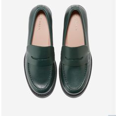 New Without Tags Or Box. Wish I Could Keep But They Are Just Slight Big On Me. They Are Super Comfortable!! They Are A Size 7b Width Green Loafers For Formal Fall Occasions, Green Formal Loafers For Fall, Green Slip-on Loafers For Fall, Classic Green Loafers For Work, Green Slip-on Loafers For Work, Green Classic Loafers For Work, Green Flat Loafers For Workwear, Green Office Loafers For Fall, Green Loafers For Fall Workwear