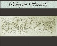 the front cover of elegant stencils, featuring flowers and leaves on white paper