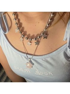 Daiiibabyyy Vintage Exquisite Star Charms Pendant Necklaces Trendy Jewelry Cool Y2k Shiny Crystal Star Chains Choker for Women Party Necklaces Trendy, Star Chain, Crystal Stars, Charm Pendant Necklace, Women Party, Chain Choker, Trendy Jewelry, Star Charms, Ladies Party