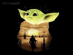 an image of yoda from star wars with the sky and stars in the background