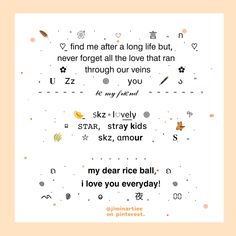 an illustrated poem with the words i love you and other things to say on it