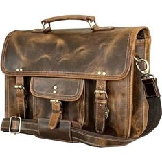 Brand New U.S.A. Sellerdimensions:- 16 X 11 X 4 Inch (Lxhxw). There’s Room To Fit Your Favourite Macbooks, Chromebooks And Laptops Upto 15 Inches In Size. Real Rugged Buffalo Leather Top Grain Leather, Not Pu Or Faux But Natural, Beautiful & Handmade; Oil-Rubbed & Distressed, This Satchel Improves With Age & Smells Just Great! Suits Business Or Casual It Has That Difficult-To-Achieve Leather Briefcase Look While Being Urban & Hip; With Brass Buckles & Fittings, Heavy-Duty Lining & Stitching, And Office Bags For Women, Mens Leather Satchel, Leather Messenger Bag Laptop, Laptop Shoulder Bag, Crossbody Bags For Travel, Laptop Charger, Leather Laptop Bag, Leather Laptop, Messenger Bag Men