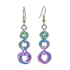 The Graduated Earrings are a customer favorite; now updated with a shiny pastel ombre. earring length approximately 2" anodized aluminum with stainless steel earwire COSMIC UNICORN ombre - seafoam, light blue, lilac extremely lightweight - 0.115 oz (3.3g) Pastel Ombre, Blue Lilac, Anodized Aluminum, Lovely Earrings, Lovely Jewellery, Sea Foam, Brilliant Colors, Link Chain, Statement Earrings