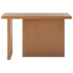 a wooden table with two legs on an isolated white background for use as a desk