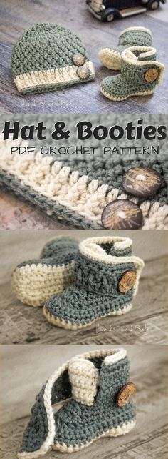 crocheted baby booties and hat patterns