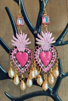 Rosé Abs, Creative Fashion Photography, Mexican Earrings, Heart Shaped Jewelry, Jewel Box, Mexican Art, San Antonio Tx, Jewelry Inspo, Dream Jewelry