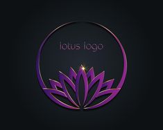 the lotus logo is purple and gold