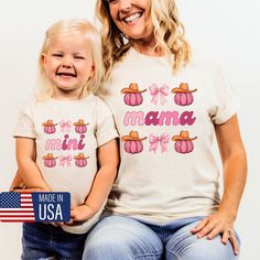 This cute mother & daughter fall t-shirt are the perfect shirts for you twins to wear throughout the fall season. Wear it, gift it - it'll be perfect to show your love for this cozy season. All our shirts (Bella Canvas) are made with the highest quality materials and are super soft and cozy! **IMPORTANT NOTES   PROCESSING**  **General Processing Time : 1-3 business days** 🚛 **SHIPPING** **Standard Shipping: 1-5 business days after production time.** 💘 **HOW TO ORDER**  1. Check our photos to f Family Matching Pink Tops For Fall, Cute Pink Shirt For Fall, Cute Pink Fall Shirt, Family Letter Print Tops For Fall, Family Matching Short Sleeve Tops For Fall, Fall Tops With Letter Print, Cute Fall T-shirt For Gift, White T-shirt For Fall Family Matching, Pink Letter Print Shirt For Fall