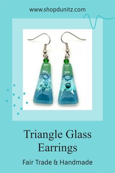 You'll feel good and look great in these fair trade earrings. Knowing they are ethically made is such a good feeling. These are part of Dunitz & Company's fair trade jewelry collection. This company has been working with artisans in Guatemala since 1990! Check out all the colors. Modern Glass Earrings For Gifts, Modern Handmade Glass Earrings, Green Earrings For Jewelry Making, Turquoise Glass Earrings For Gift, Modern Nickel-free Glass Earrings, Modern Green Glass Earrings, Hypoallergenic Turquoise Glass Earrings, Modern Glass Earrings With Ear Wire, Green Drop Earrings With Unique Variations