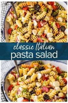 pasta salad with tomatoes, olives and mozzarella