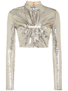 Find RABANNE Lvr Exclusive Sequined Jersey Crop Top on Editorialist. Back button closure. Front draped panel with logo plaque detail. Embellished with sequins. Model is wearing a size36 Luxury Embellished Formal Top, Luxury Embellished Tops For Formal Occasions, Luxury Embellished Fitted Top, Luxury Fitted Evening Tops, Luxury Tops For Night Out, Luxury Evening Tops, Designer Party Tops, Luxury Gold Top For Evening, Luxury Gold Tops For Evening