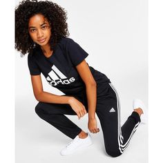 Keep active in these fitted Women's Essentials Warm-Up Slim Tapered 3-Stripes Track Pants from adidas, designed for zero distractions with a close, tapered fit that stays securely in place. The elastic waist features a convenient drawcord to customize coverage and comfort, while front pockets stash music players or cash. Breathable polyester fabrication keeps you cool whether climbing stairs or dropping low into squats, with flatlock seams preventing chafing. Subtle 3-Stripes branding adds style Adidas Sweatpants With Three Stripes For Workout, Adidas Workout Joggers With Three Stripes, Adidas Three Stripes Joggers For Workout, Adidas Joggers With Three Stripes For Workout, Athleisure Sweatpants With Three Stripes For Gym, Sportswear Joggers With Three Stripes For Workout, Adidas Sportswear Joggers With Moisture-wicking, Adidas Cotton Sweatpants For Gym, Adidas Cotton Joggers For Gym