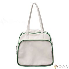 Bird in Bag - New fashion PU ladies shoulder handbag female large-capacity short-distance travel bag sports and fitness bag White Travel Bag With Zipper Closure For Daily Use, White Casual Travel Bag With Zipper Closure, Casual White Travel Bag With Zipper Closure, White Duffle Bag With Zipper For Daily Use, Sporty Rectangular Satchel For Daily Use, Large Capacity Double Handle Travel Bag For School, White Large Capacity Travel Bag For School, White Shoulder Travel Bag For School, Large Capacity White Travel Bag For School