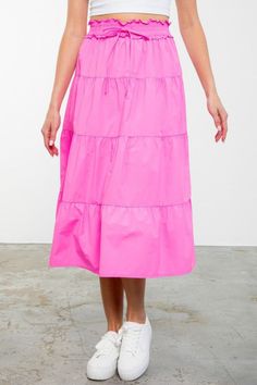 THML Jonas Tiered Skirt by Posh Mercantile | We dress the everyday woman to feel her most Posh self | Located in Austin, TX | Keep Poshin' it.  Effortlessly blending comfort and style, this skirt is your go-to for chic, everyday elegance. Its tiered design adds a playful touch while maintaining a relaxed vibe, perfect for brunch dates or casual outings. Embrace the versatility and charm of the THML Jonas Tiered Skirt!  Shop now! feminine skirt attire, skirt, skirt inspiration, pink skirt idea Everyday Chic Outfits, Brunch Dates, Skirt Inspiration, Feminine Skirt, Everyday Elegance, Skirt Style, Lifestyle Inspiration, Casual Stylish, Spring Women